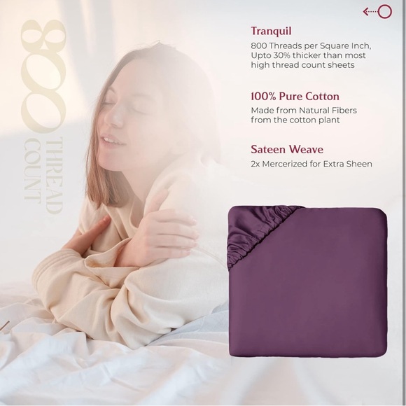 Mayfair Linen 100% Egyptian Cotton Full Fitted Sheet Only - 800 Thread Count 16" - Picture 4 of 7